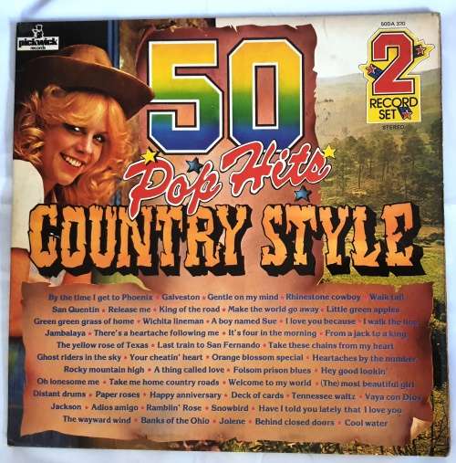 LP,The Pickwick Gang,50 Pop Hits Country Style,Record & Cover:VG+,Label:Pickwick.50DA 320,Press:UK