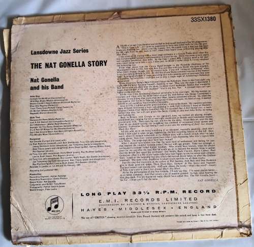 LP,Nat Gonella & His Band,Record:VG,Cover:P,L:Columbia.33SX138,Press:UK,Factory not for sale, Mono