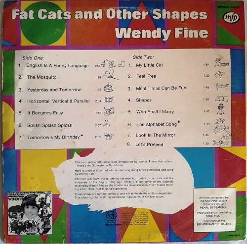 LP,Wendy Fine,Fat Cats And Other,Record & Cover:VG+,Label:Music For Pleasure.MFP55029,Press:SA
