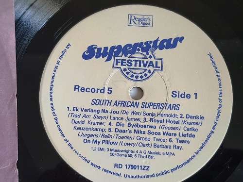 LP,Super star, South African Superstars,M:VG,C:no cover, Reader`s Digest issue