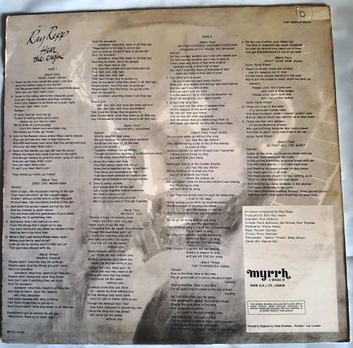 LP,Ray Repp,Hear The Cryin,R:VG+,C:VG+,L:Myrrh.MST-6509-LP,Press:US