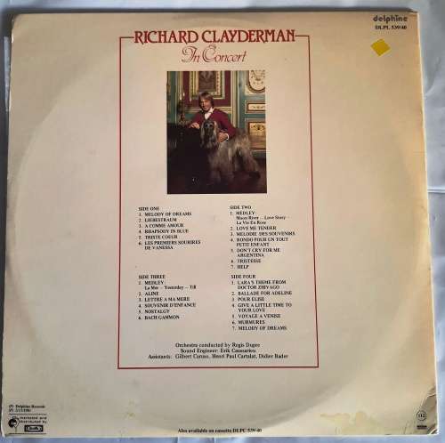 LP,Richard Clayderman,In Concert,R:VG+,C:VG+,L:Delphine.DLPL 539/40,Press:SA, 2XLPs