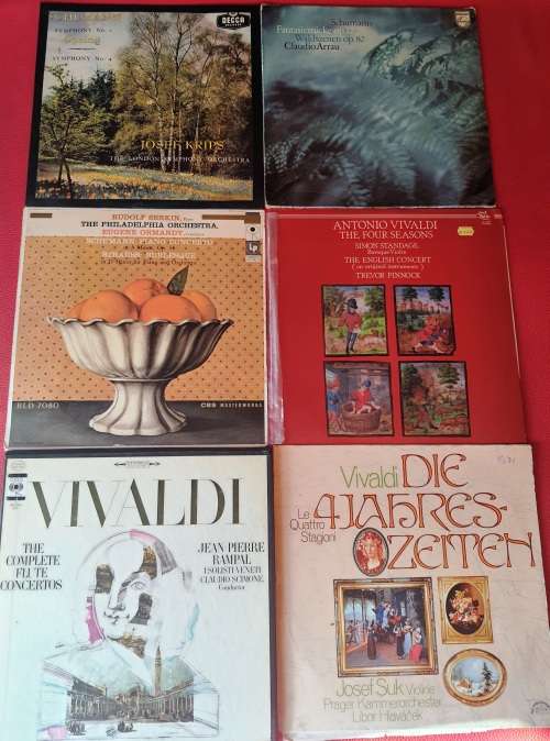 LP,Schumaun X3,Vivaldi X5,Rachmaninoff X6,Tschaikowsky X9,ungraded, sold as a lot,23 records