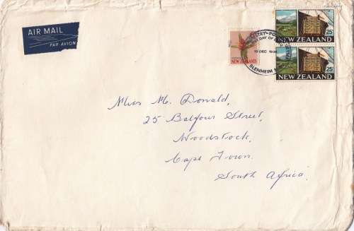 New Zealand, FDC, to South Africa, Used, 1938
