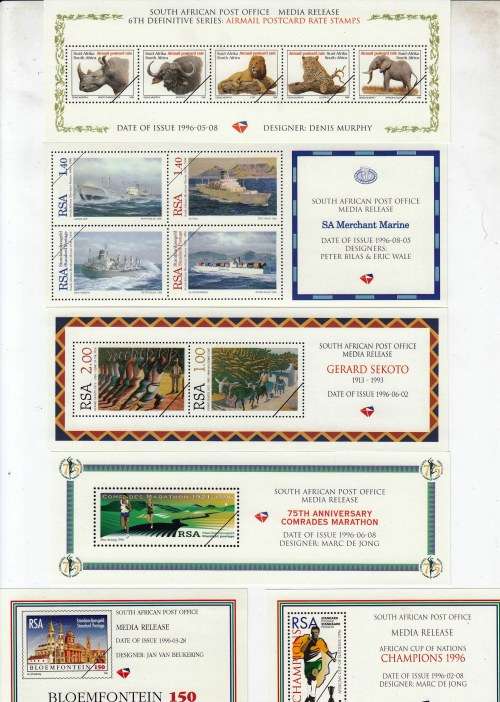 RSA - 20 Media Releases of Stamps - Rare