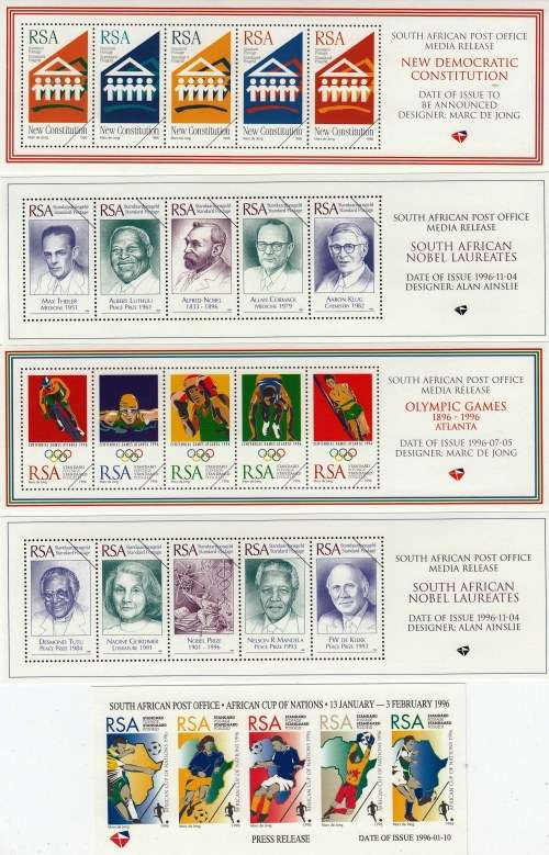 RSA - 20 Media Releases of Stamps - Rare