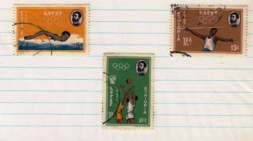 Ethiopia - 1963 - Airmail - Olympic Games - 3 stamps