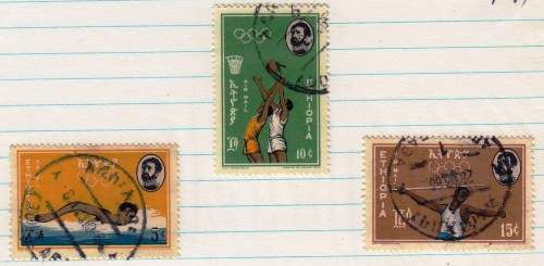 Ethiopia - 1963 - Airmail - Olympic Games - 3 stamps