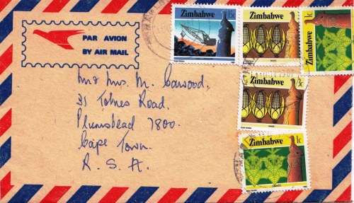 1985 cover from Zimbabwe to RSA