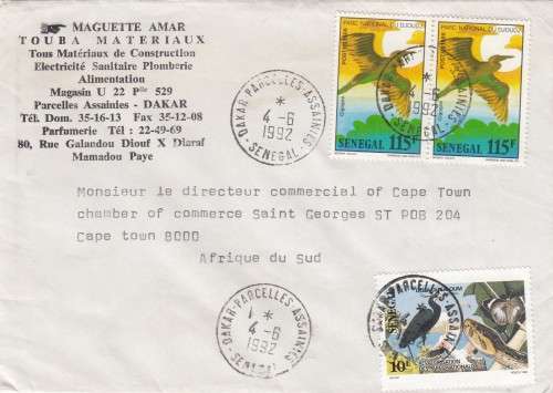 Senegal - 1992 - Cover to RSA