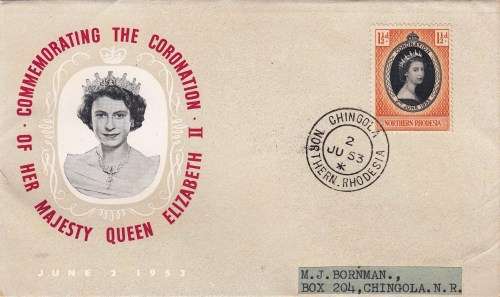 Nothern Rhodesia, QEII, 1953, FDC, Coronation