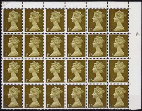 QEII, MNH 24 Stamps Block,Toning on back as highlighted