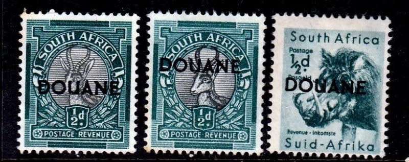 South Africa,Overprinted Douane stamps,VFU