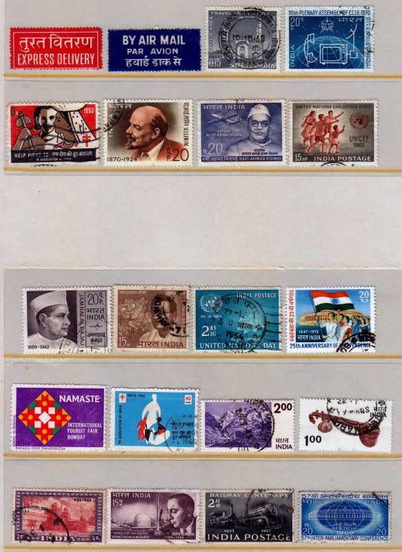 India,A selection of unchecked FU stamps