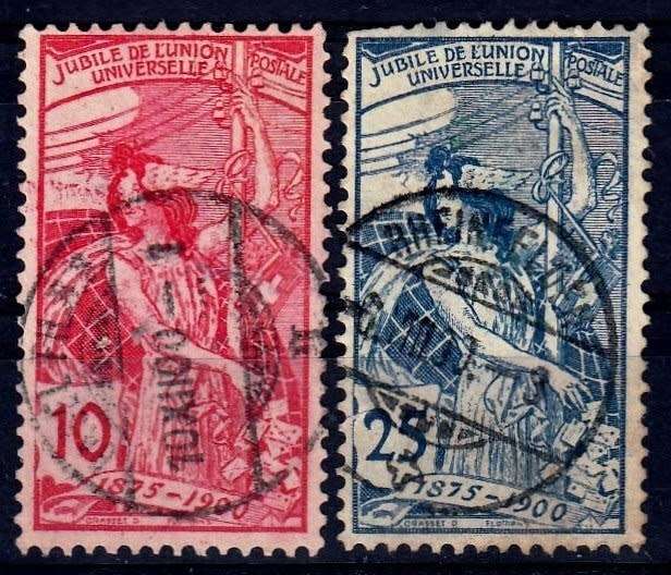 Switzerland, Scott #99,100,1900,UPU,VFU,CV$37.00