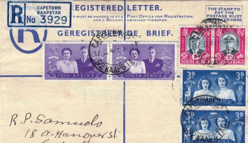 RSA,Union,1947,FDC,Size15cmX9.3cm