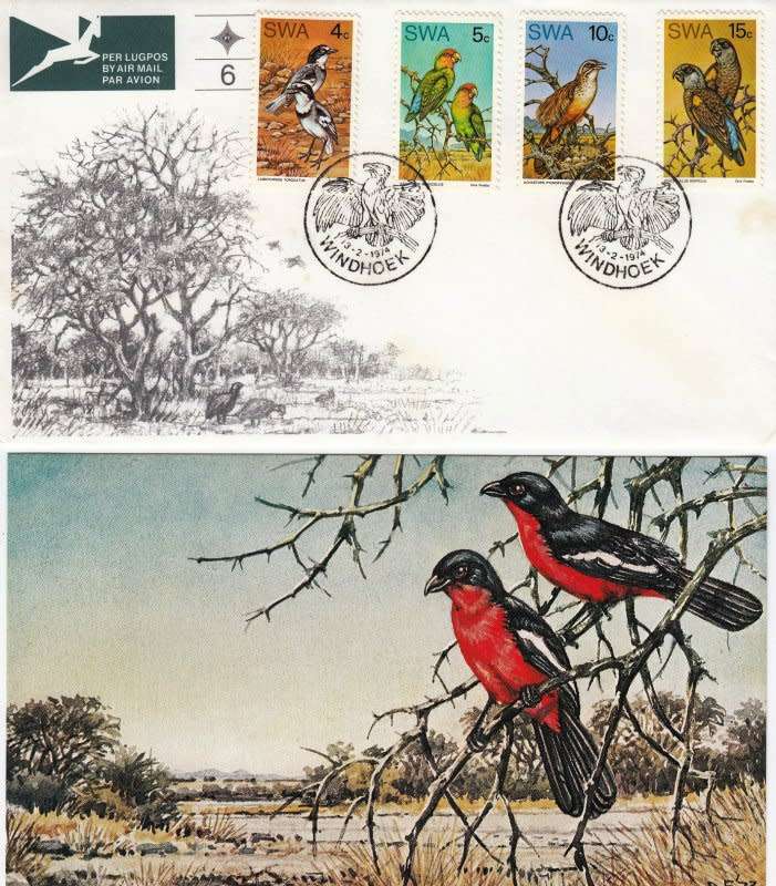 SWA,Scott #373,376,1974,FDC,Size19cmX10.3cm