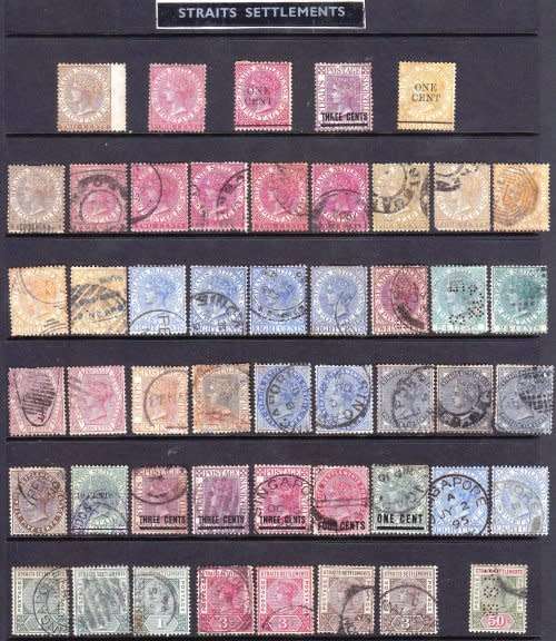 Straits Settlements, MH and Used all with hinge marks, Great Selection