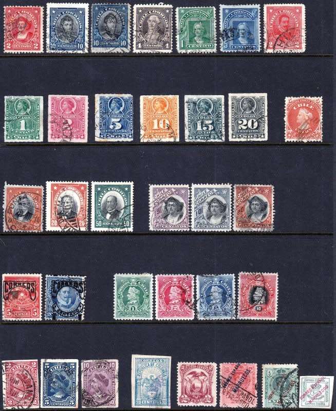 South America stamps selection, Unchecked,FU & MH,4 X stock cards, finds possible!