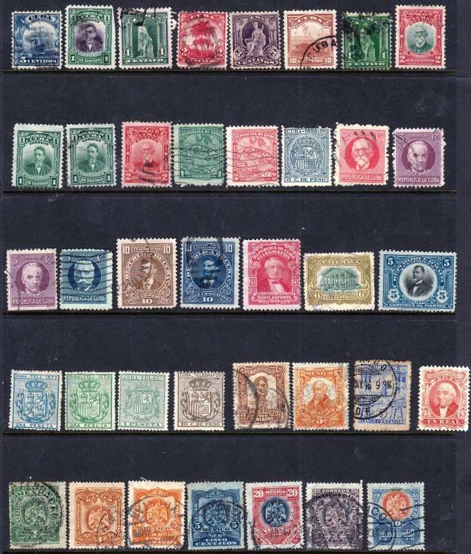 South America stamps selection, Unchecked,FU & MH,4 X stock cards, finds possible!