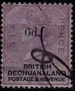 Great Britain, Bechuanaland, Scott #65,1888,VFU,Overprinted 6d, Hand cancelled