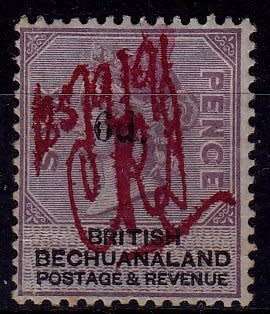 Great Britain, Bechuanaland, Scott #65,1888,VFU,Overprinted 6d, Hand cancelled