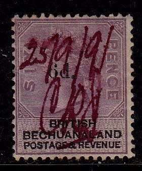 Great Britain, Bechuanaland, Scott #65,1888,VFU,Overprinted 6d, Hand cancelled