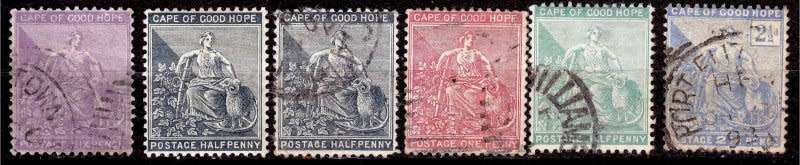 South Africa, COGH,Scott #18,23 MH,41/3,58,1877/1896,VFU & MH,CV$45.00