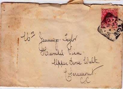 Great Britain,1905 cover from London to Claremont,Cape Colony,KEVII, tatty condition