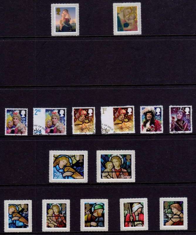 Great Britain,A selection of Christmas Stamps, All self adhesive are MNH.Other stamps are VFU and MH