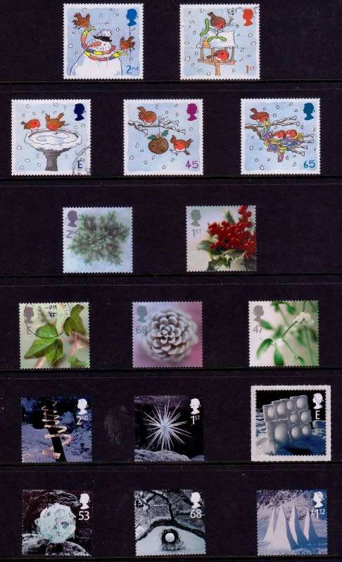 Great Britain,A selection of Christmas Stamps, All self adhesive are MNH.Other stamps are VFU and MH
