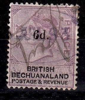 Great Britain, Bechuanaland, Scott #65,1888,VFU,Overprinted 6d, Hand cancelled
