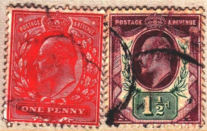 England, Scott #128,129,1902/11,VFU,KEVII,CV$25.00