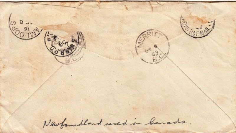 Canada,Newfoundland,1950,Registered cover to South Africa