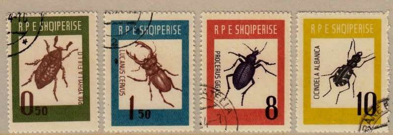 Albania, Scott #660,663,1963,MH,Insects