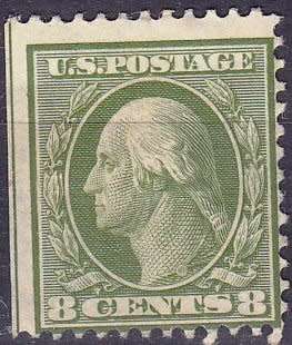 USA, Scott #378,1911,MH,Perf. 12,small thinning under the nose,CV$30.00