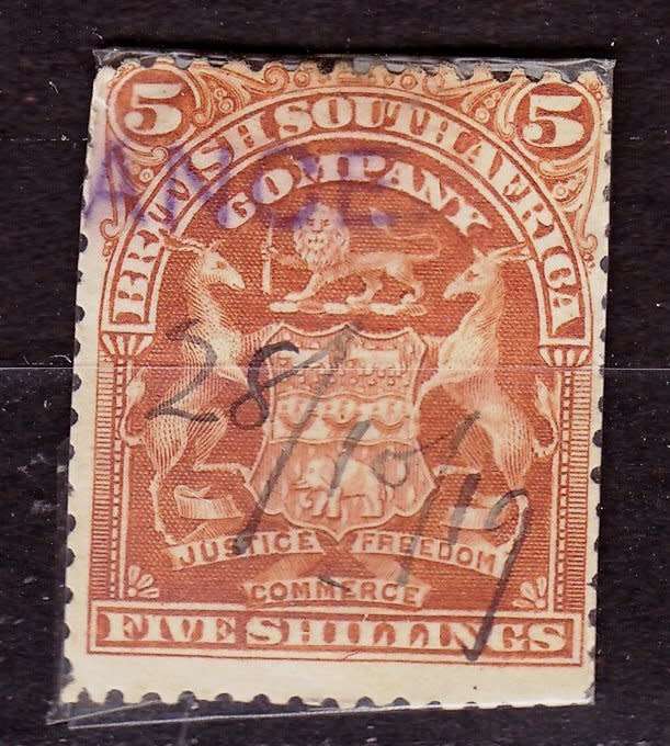 Rhodesia,BSAC,Scott #69,1898/1909,Used, CV$25.00