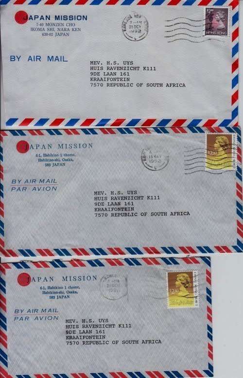 Hong Kong,9 X QEII Airmail covers from Hong Kong to South Africa