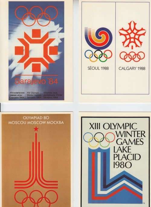 France,Olympics,12 Official France Post cards,1964/1988,Mint