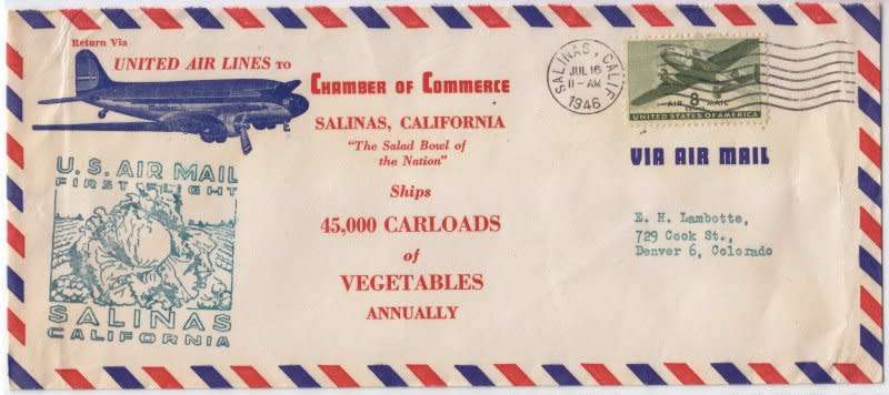 United States,1946,First Flight Cover