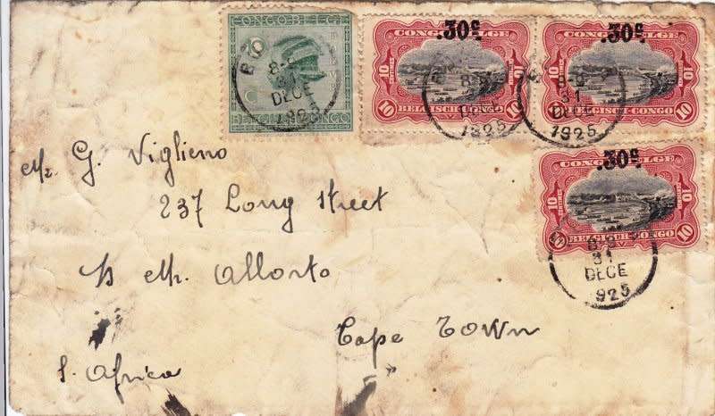 Congo,Cover to Cape Town,1925