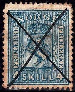 Norway, Scott #14,1867,68,VFU,CV$15.00, hand cancelled