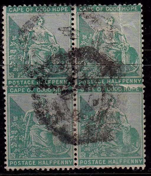 South Africa,COGH, Scott #42,1884/98,FU,Block of 4 stamps