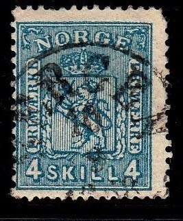 Norway, Scott #14,1868/88,FVU, CV$15.00