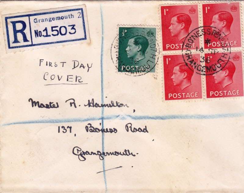 England, KEVIII, Scott #230,231,1936,used FDC