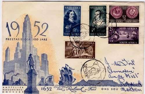 South Africa,Union 1952 entire,Van Riebeek