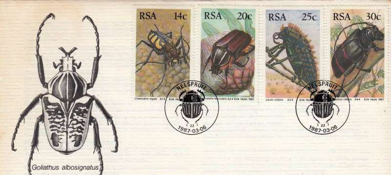 RSA, Scott #690,693,1987,FDC, Size18cmX10.3cm