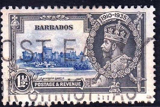 Barbados, Scott #187,1935,VFU,KGV,Silver Jubilee, CV$9.00