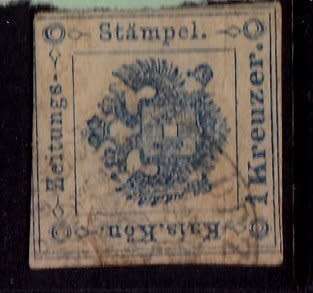 Austria, Scott #PR3,1858/9,FU,Newspaper Tax stamp