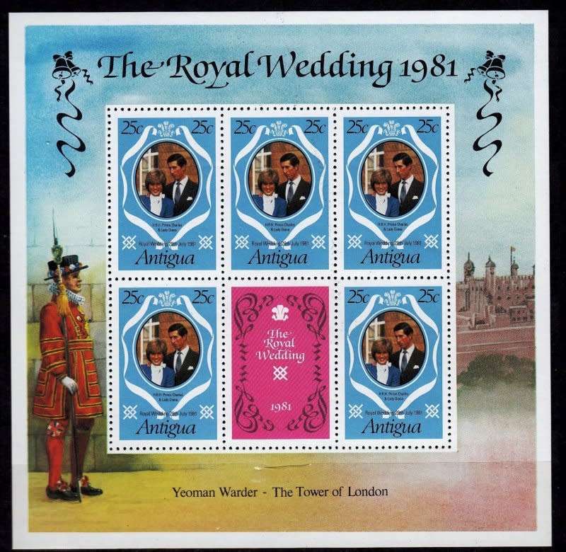 Antigua, Scott #623,624,625,1981,MNH, QEII, 3 X Sheetlet